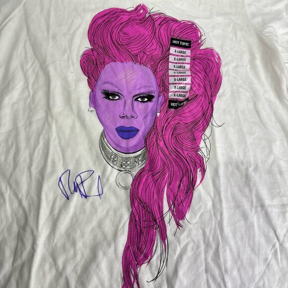RuPaul Pink Portrait Girls Short Sleeve T-Shirt Size XL - Picture 2 of 4